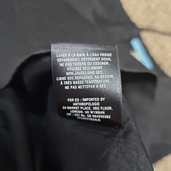 Anthropologie LEIFNOTES Womens Size 2 Notched Dots Corduroy Dress Black Ivory - Picture 5 of 14